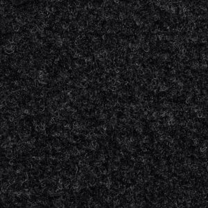 Close-up of dark charcoal textured fabric or carpet fibers resembling a soft looped surface